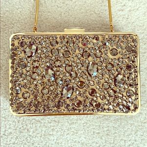 Franchi Framed Gold Jewel Embellishments Clutch